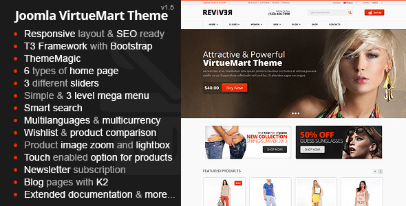 Reviver - Responsive Multipurpose VirtueMart Theme - Retail Joomla