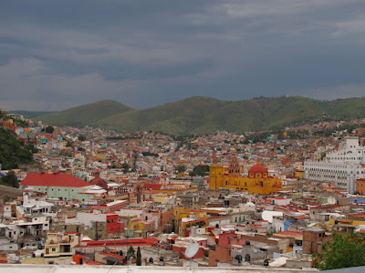 Guanajuato with th yellow basilica