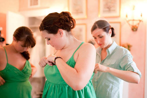 here i am helping annie with her dress.