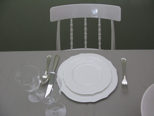 The start of our table. We tested a few options for the tabletop pieces and the chair.