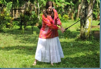 Kayla with grass knife Kayla with grass knife