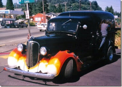 47 1938 Dodge Humpback Panel Truck in the Rainier Shopping Center parking lot for Rainier Days in the Park on July 13, 1996