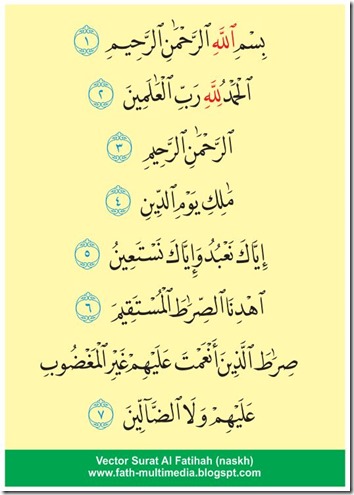 Surat Al Fatihah-Naskh-vector-islamic design Surat Al Fatihah-Naskh-vector-islamic design