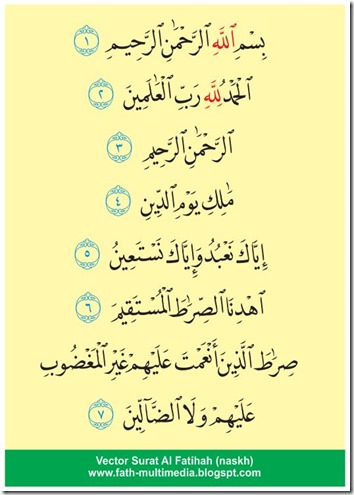 Surat Al Fatihah-Naskh-vector-islamic design