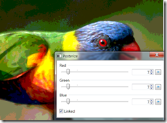posterizing the lorikeet image in Paint.net posterizing the lorikeet image in Paint.net