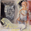 Faunische Scene, 2009. �l/Karton/Cotton, 100 x 100 cm.