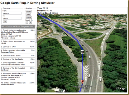 Google Earth Plug-in Driving Simulator