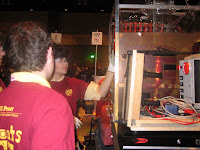 A student cheking the frame structure