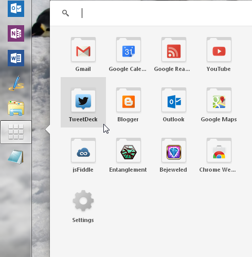 Google Chrome 25 Apps Launcher