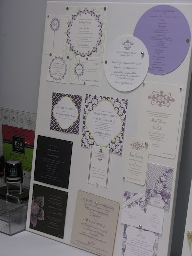 Boards showed off examples of beautiful stationery.