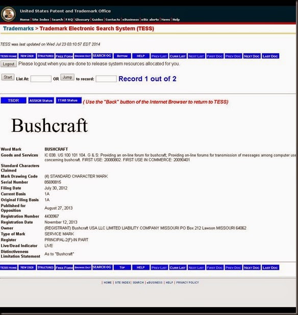 Us patent and trademark office trademark electronic search system