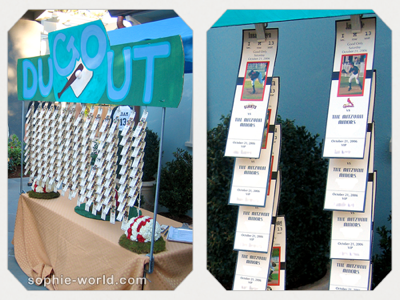 Table card baseball