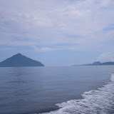Rakata and Anak Krakatau as seen from the boat ride back to Carita (Daniel Quinn, May 2011)