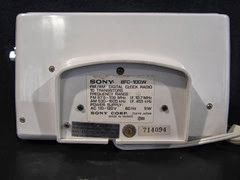 Sony Digimatic flip alarm clock radio bottom