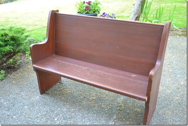 old wooden church pew at harbourbreezehome.com