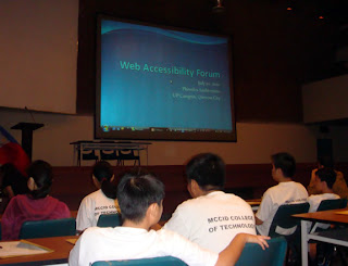 MCCID students took part in the web accessibility forum.