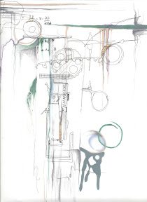 another drawing/collage with transparent layer on top