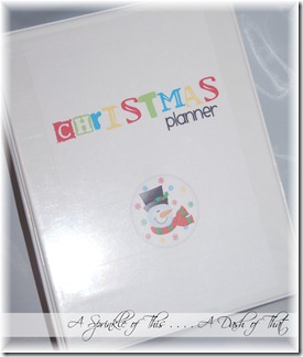 Christmas Planner Cover {A Sprinkle of This . . . . A Dash of That}