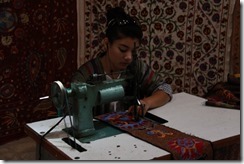 Traditional Silk embroidery in Bukhara
