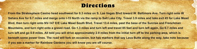 Directions - Lava Butte