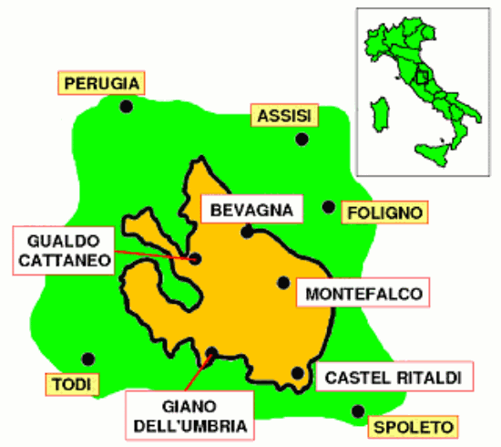 Montefalco mappa