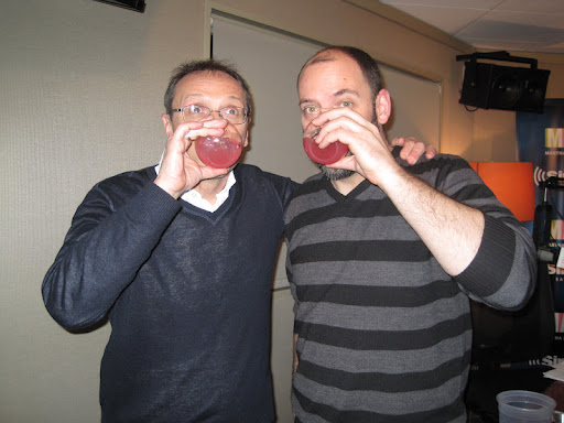 Bill and Sam enjoying their Friday cocktails!