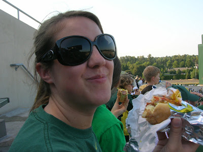 Debbie Enjoys a Hot Dog