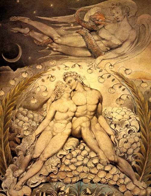 Satan Watching The Caresses Of Adam And Eve By William Blake, William Blake