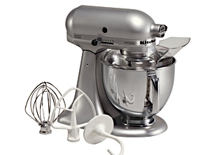 Another classic, the KitchenAid Artisan Tilt-Head Stand Mixer (www.kitchenaid.com).  I chose the silver metallic finish for my kitchen but there are 25 other great colors.