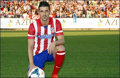 David Villa fue presentado  en el Atlético de Madrid
