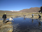 At one point an impromptu game of ice-puck bashing started, lobbing chunks of ice across the pond and hoping for big smashes.