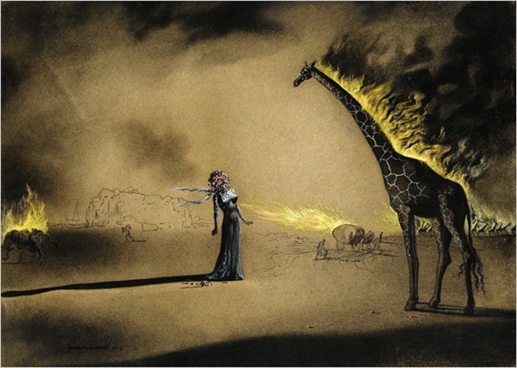 Giraffe on Fire