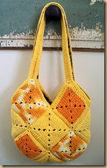 yellow crochet bag