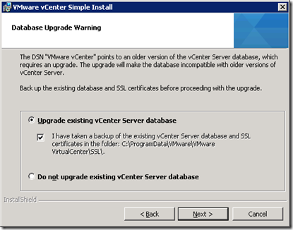 24_vCenter Server Database Upgrade