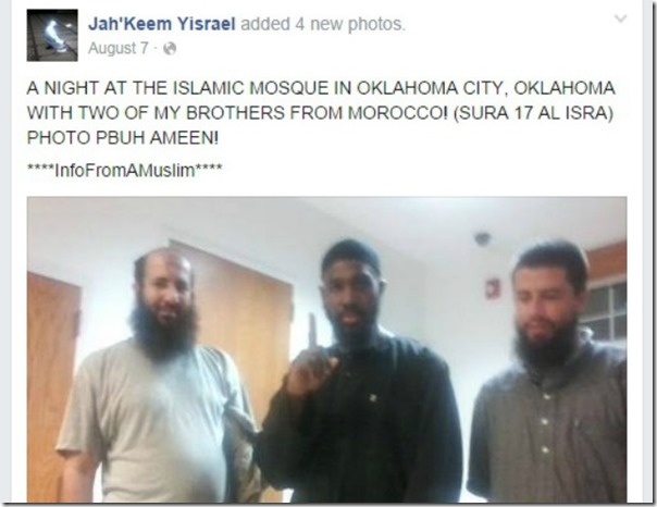 Jah'Keem Yisrael ISIS Salute OK City Mosque screenshot