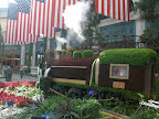 A floral train at the Bellagio Conservatory and Botanical Garden.