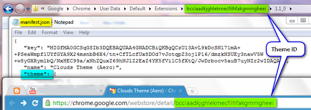Google Chrome find previously installed theme