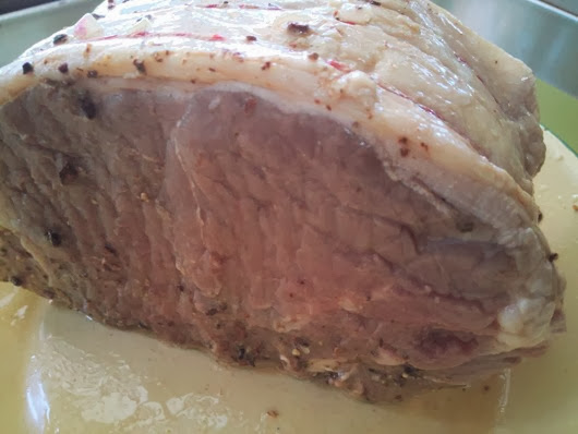Roast Beef with Cider Marinade After Marinating