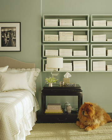 This minty-green is such a soothing color for a bedroom. (Martha Stewart Living)
