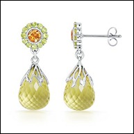 Lemon Petal Martini Drop Earrings