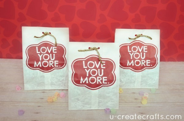 Love you more Valentine Bag Tutorial u-createcrafts.com