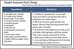 autumn pork chops card