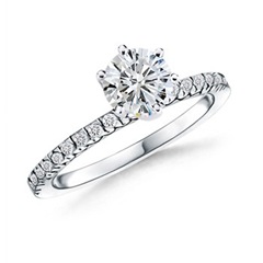 Round Diamond Solitaire Ring in 14k White Gold