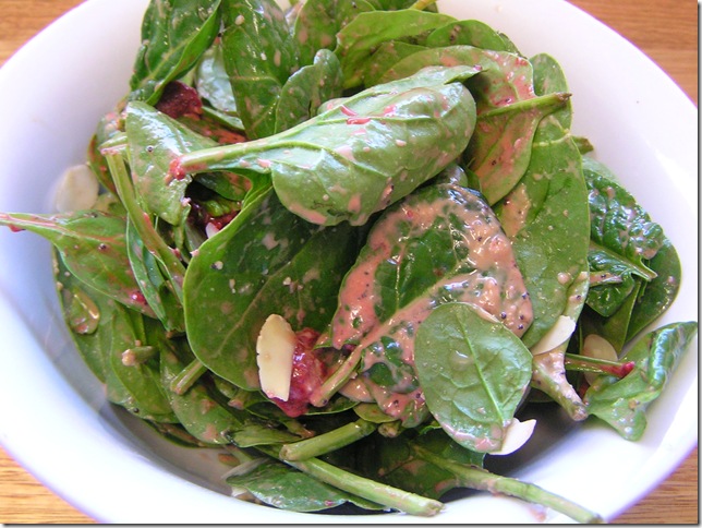 raspberry and spinach salad