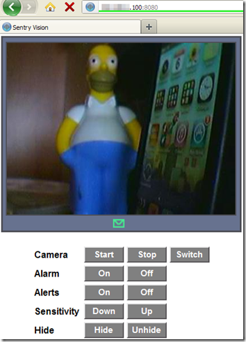 Sentry Vision Security controllo remoto della webcam