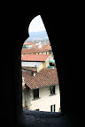 Looking out on Florence from the steps up the Dome of the Duomo