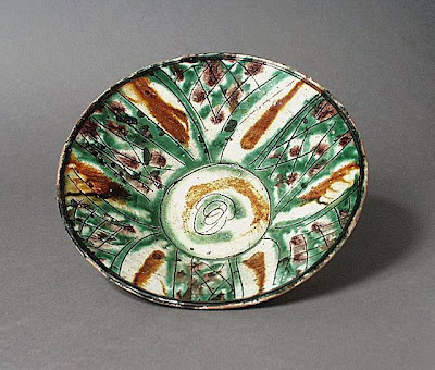 Bowl Iran, Nishapur Bowl, 10th century Ceramic; Vessel, Earthenware, color-splashed sgraffiato ware, 2 1/2 x 3 3/8 in. (6.35 x 8.57 cm) at base Art Museum Council Fund (M.68.22.7) Art of the Middle East: Islamic Department.