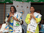 Xaverie Karomba, Vice ministre du Commerce et Cecile Leteta Kumisa, Vice ministre de la Justice et droits humains en motif de la pagne pour la Journée Internationale de la Femme. Kinshasa/RDC, le 01/02/2012. Radio Okapi/Ph. Aimé-NZINGA