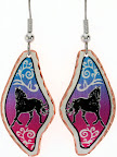 Equestrian Jewelry. Colorful Horse Earrings