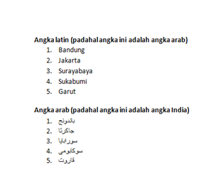  cara merubah Nomor Latin Menjadi Arab di microsoft word